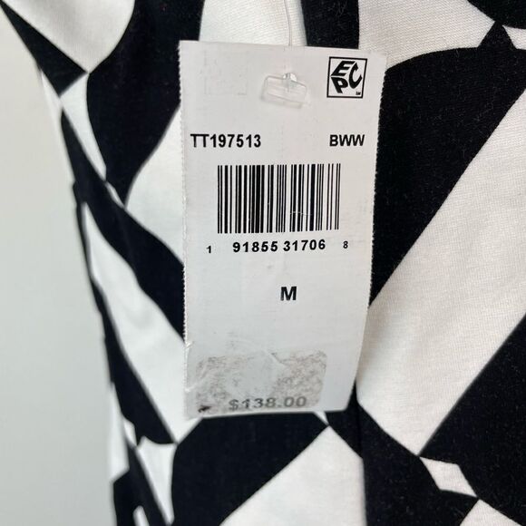 NWT Trina Turk Black and White Midi Dress Size M - Picture 5 of 8